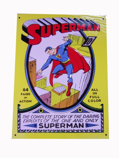 SUPERMAN - metalowy plakat 20 x 26.5 cm - kolekcjonerski dodatek do WKKDC
